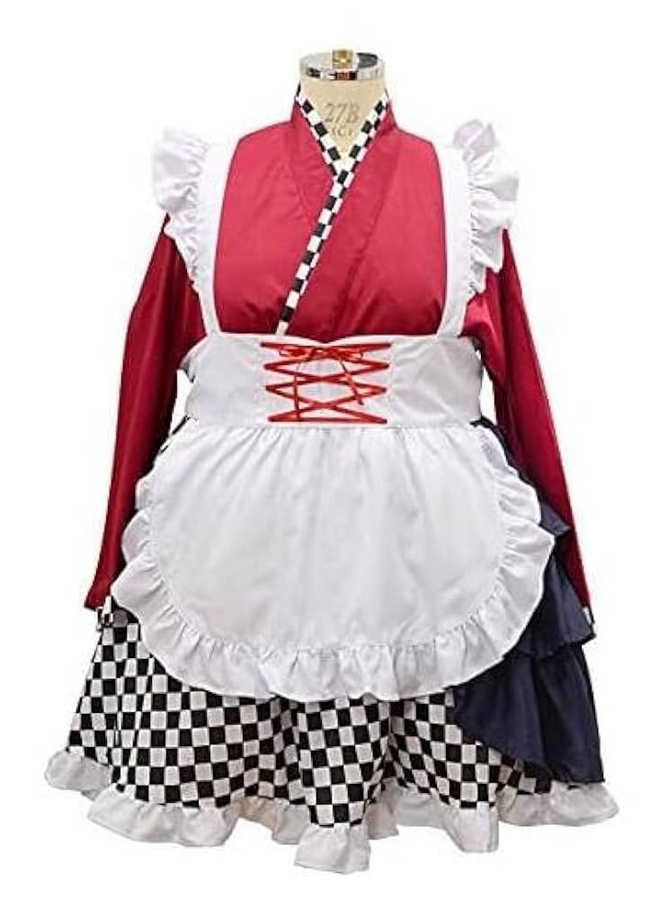 Amazon.co.jp: 大正浪漫 和風 メイド服 レッド コスチューム